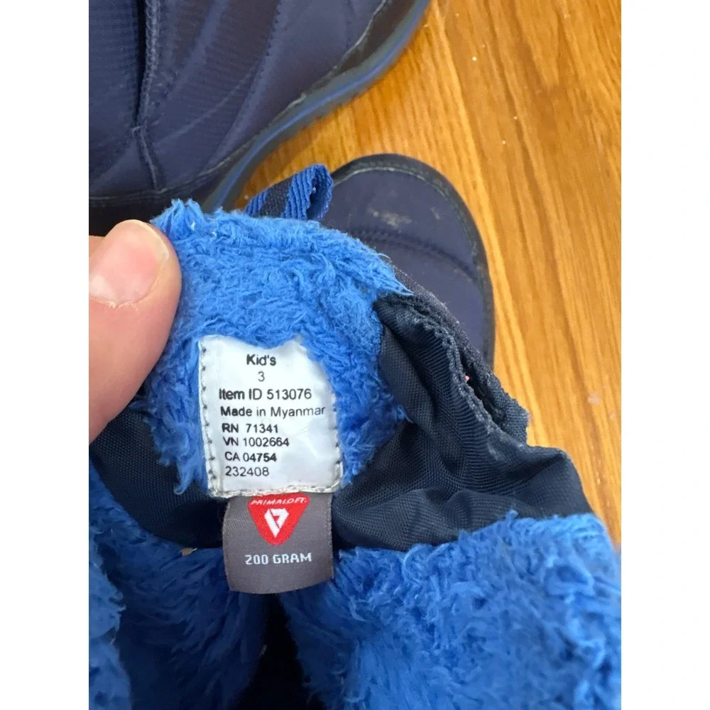 LL Bean Kids Ultralight‎ Primaloft Winter Boots Navy Blue Size 3